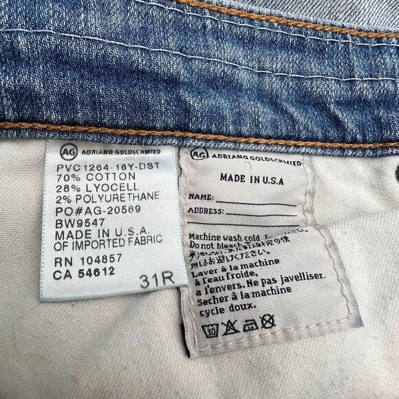 AG Adriano Goldschmied Blue Distressed Tomboy Relaxed Straight Size 31 - Picture 11 of 16